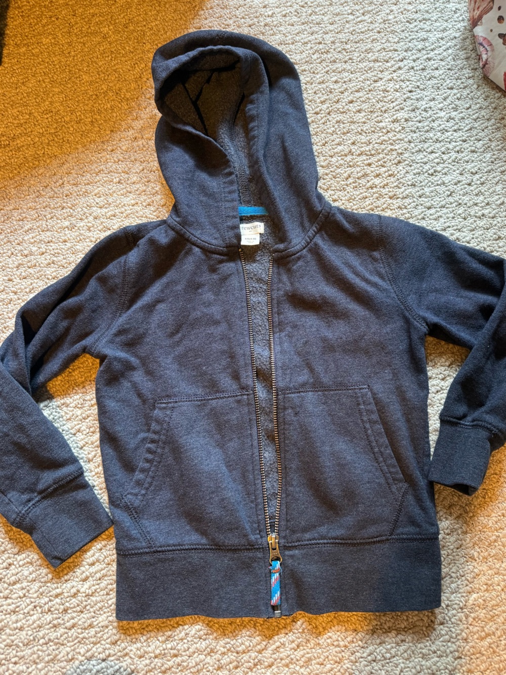 Crewcuts navy Hooded Zip-Up Sweatshirt with Gold Zipper Boys XS 4/5
